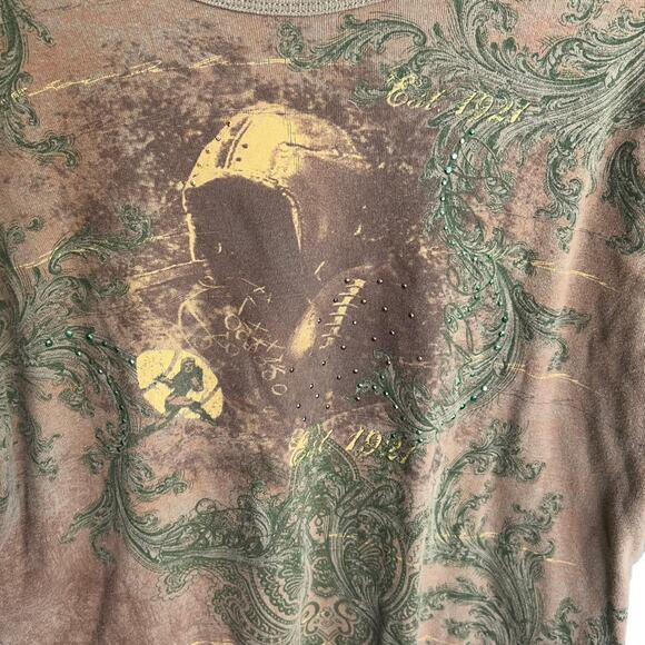 Y2K Football All Over Print Top 3/4 Sleeves Size XL - Picture 7 of 8